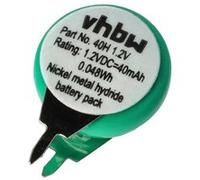 vhbw Pile bouton type V40H (NiMH, 40 mAh, 1,2 V) - 1 élément, connection 2 broches, rechargeable G