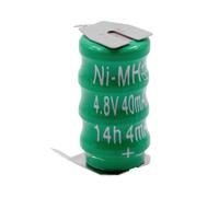 vhbw Pile bouton type V40H (NiMH, 40mAh, 4,8V) - colonne avec 4 éléments, connection à 3 broches, rechargeable