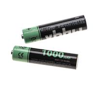 vhbw Piles rechargeables AAA, 2 pcs compatible avec Telekom T-Com Sinus 300, 302, 103, 301i, 103A (1000mAh, 1,2V, NiMH)