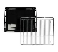 vhbw plaque de four, grille (kit de 2 pièces) compatible avec Neff B57CR25N0/01, B57CS28N0/01, B57CS28N0/24, B57CS28N0/30 four - 45,5 x 36 x 4 cm