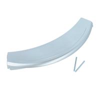 vhbw Poignée compatible avec Bosch/Siemens WAE28492/17, WAE28492/16, WAE28492/15 machine à laver acier inoxydable / plastique argenté