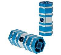 vhbw Repose-Pieds pour vélo, BMX, VTT - Pegs de 6,6 x 2,5 cm, Bleu