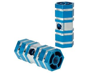vhbw Repose-Pieds pour vélo, BMX, VTT - Pegs de 6,6 x 2,5 cm, Bleu