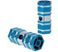 vhbw Repose-Pieds pour vélo, BMX, VTT - Pegs de 6,6 x 2,5 cm, Bleu