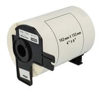 vhbw Rouleau d'étiquettes + support 102mm x 152mm (200 étiquettes) compatible avec Brother PT QL1060N étiqueteuse - standard blanc