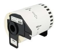 vhbw Rouleau d'étiquettes + support 102mm x 30,48m (1 étiquette) compatible avec Brother PT QL650TD, QL-700, QL-710 étiqueteuse blanc