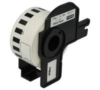 vhbw Rouleau d'étiquettes + support 29mm x 15,24m (1 étiquette) compatible avec Brother PT QL500BW, QL-550 étiqueteuse - premium blanc