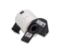 vhbw Rouleau d'étiquettes + support 58mm (100 étiquettes) compatible avec Brother PT QL-650, QL650TD, QL-700, QL-710 étiqueteuse - premium blanc