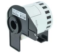 vhbw Rouleau d'étiquettes + support 62mm x 15,24m (1 étiquette) remplacement pour Brother DK-22212 pour étiqueteuse - premium blanc