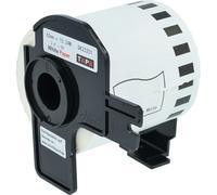 vhbw Rouleau d'étiquettes + support 62mm x 15,24m compatible avec Brother QL-820NWB, QL-800, QL-810W étiqueteuse