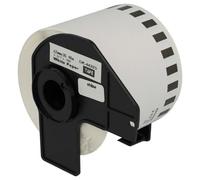 vhbw Rouleau d'étiquettes + support 62mm x 30,48m (1 étiquette) compatible avec Brother PT QL500BW étiqueteuse - premium détachable blanc
