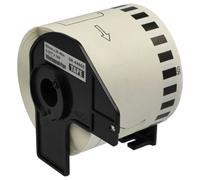 vhbw Rouleau d'étiquettes + support 62mm x 30,48m compatible avec Brother P-Touch QL-800, QL720NW étiqueteuse - autocollant détachable