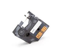 vhbw Ruban compatible avec 3M PL100, PL300, PL200 imprimante d'étiquettes 12mm Noir sur Orange, Vinyle