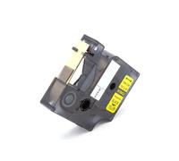 vhbw Ruban compatible avec 3M PL200, PL300, PL100 imprimante d'étiquettes 12mm Noir sur Jaune, Vinyle