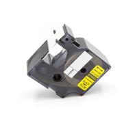 vhbw Ruban compatible avec 3M PL200, PL300, PL100 imprimante d'étiquettes 24mm Noir sur Jaune, nylon