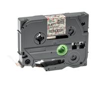 vhbw Ruban compatible avec Brother GL H105, 100, 200, H100 imprimante d'étiquettes 12mm Noir sur Blanc/Rouge rennes