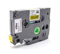 vhbw Ruban compatible avec Brother GL H105, 100, 200, H100 imprimante d'étiquettes 8m x 12mm Noir sur Jaune, flexible