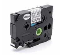vhbw Ruban compatible avec Brother GL H105, 100, 200, H100 imprimante d'étiquettes 8m x 12mm Noir sur Transparent, extraforte, laminée