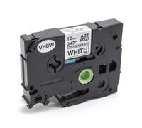 vhbw Ruban compatible avec Brother P-Touch 1000, 1000BTS, 1000F, 1005, 1005BTS imprimante d'étiquettes 12mm Noir sur Blanc, extraforte