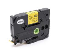 vhbw Ruban compatible avec Brother P-Touch E500VP, E550W, E550WVP imprimante d'étiquettes Noir sur Jaune, cassette de gaine thermorétractable