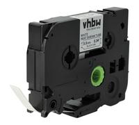 vhbw Ruban compatible avec Brother P-Touch PT-9500, PT-9500PC imprimante d'étiquettes Noir sur Blanc, cassette de gaine thermorétractable, 8,8 mm