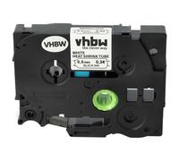 vhbw Ruban compatible avec Brother P-Touch PTE500VP, PT-E550 imprimante d'étiquettes Noir sur Blanc, cassette de gaine thermorétractable, 8,8 mm