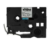 vhbw Ruban compatible avec Brother P-Touch ST-5, RL-700S, P300BT imprimante d'étiquettes 8m x 12mm Noir sur Blanc, plastique