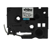 vhbw Ruban compatible avec Brother P-Touch ST-5, RL-700S, P300BT imprimante d'étiquettes 8m x 12mm Noir sur Blanc, plastique