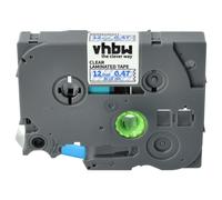 vhbw Ruban compatible avec Brother PT 1005FB, 1010NB, 1010NB, 1010, 1005F imprimante d'étiquettes 8m x 12mm Bleu sur Transparent, laminée