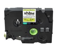 vhbw Ruban compatible avec Brother PT 1005FB, 1010NB, 1010NB, 1010R1, 1010, 1005F imprimante d'étiquettes 8m x 12mm Noir sur Jaune fluo