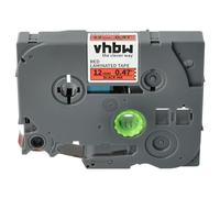 vhbw Ruban compatible avec Brother PT 1100CH, 1100QL, 1080SBT, 1090, 1090BK, 1100, 1100SB imprimante d'étiquettes 8m x 12mm Noir sur Rouge