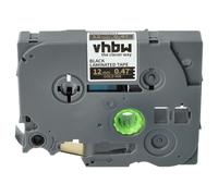 vhbw Ruban compatible avec Brother PT 1280CB, 1280SR, 1280BTS, 1280BT, 1280DT, 1280SP imprimante d'étiquettes 8m x 12mm Or sur Noir
