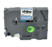 vhbw Ruban compatible avec Brother PT 1280VP, 1280VPS, 1290BT, 1290BT2, 1290DT, 128AF, 1290 imprimante d'étiquettes 8m x 12mm Blanc sur Bleu