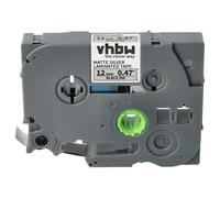 vhbw Ruban compatible avec Brother PT 1800+, 1800E, 1800ECC, 1810, 1830, 1800, 1750 imprimante d'étiquettes 8m x 12mm Noir sur Argent mat