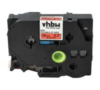 vhbw Ruban compatible avec Brother PT 200, 1950, 1950VP, 1960, 2030 imprimante d'étiquettes 8m x 18mm Noir sur Rouge, flexible, laminée