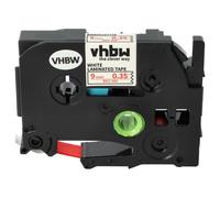 vhbw Ruban compatible avec Brother PT 2100VP, 2030VP, 210E, série 200, série 2000 imprimante d'étiquettes 8m x 9mm Rouge sur Blanc, plastique