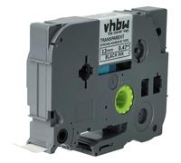 vhbw Ruban compatible avec Brother PT 2400, 2300, 2310 imprimante d'étiquettes 8m x 12mm Noir sur Transparent, extraforte, laminée