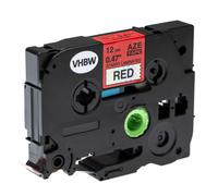 vhbw Ruban compatible avec Brother PT 2480, 2470, 2460, 2450DX, 2500 imprimante d'étiquettes 8m x 12mm Noir sur Rouge paillettes, laminée