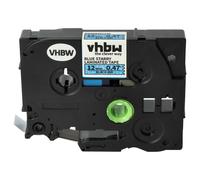 vhbw Ruban compatible avec Brother PT 2480, 2500, 2500C, 2500PC, 2600 imprimante d'étiquettes 8m x 12mm Noir sur Bleu paillettes, laminée