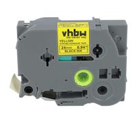 vhbw Ruban compatible avec Brother PT 2610, 2700, 2500PC, 2600 imprimante d'étiquettes 8m x 24mm Noir sur Jaune, extraforte, laminée