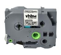 vhbw Ruban compatible avec Brother PT 3600, 520, 530, 350 imprimante d'étiquettes 8m x 24mm Noir sur Transparent, extraforte, laminée
