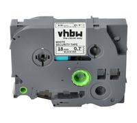 vhbw Ruban compatible avec Brother PT 540, 3600, 310 CC, 340 C, 350, 340 imprimante d'étiquettes 8m x 18mm Noir sur Blanc ruban de sécurité