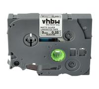 vhbw Ruban compatible avec Brother PT 9400, 900, série 9000, 9200PC, 9200DX, 7600VP, 900F imprimante d'étiquettes 9mm Noir sur Argent mat