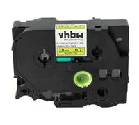 vhbw Ruban compatible avec Brother PT 9400, 9200 DX, 9200 PC, 9500 PC imprimante d'étiquettes 8m x 18mm Noir sur Jaune fluo, plastique
