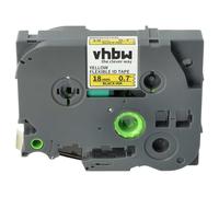 vhbw Ruban compatible avec Brother PT 9600, 9400, 9200 PC, 9500 PC, 9700 PC imprimante d'étiquettes 8m x 18mm Noir sur Jaune, flexible