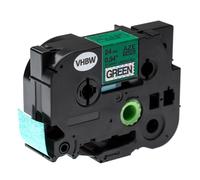 vhbw Ruban compatible avec Brother PT 9700PC, E500, 9800PCN, E550W, 9500pc imprimante d'étiquettes 8m x 24mm Noir sur Vert, laminée