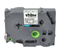 vhbw Ruban compatible avec Brother PT 9800PCN, D400, D400AD, Cube+ imprimante d'étiquettes 8m x 18mm Noir sur Blanc, extraforte, laminée