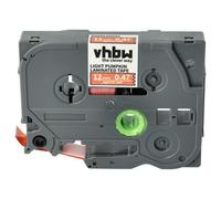 vhbw Ruban compatible avec Brother PT D200BW, D200BT, D200DA imprimante d'étiquettes 8m x 12mm Blanc sur Orange, laminée