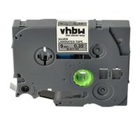 vhbw Ruban compatible avec Brother PT D200BW, D200BWV, D210, D210VP, D200VP imprimante d'étiquettes 8m x 9mm Noir sur Argent, laminée