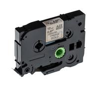 vhbw Ruban compatible avec Brother PT D200BW, D200BWV, D210, D210VP imprimante d'étiquettes 5m x 12mm Noir sur Or premium, laminée